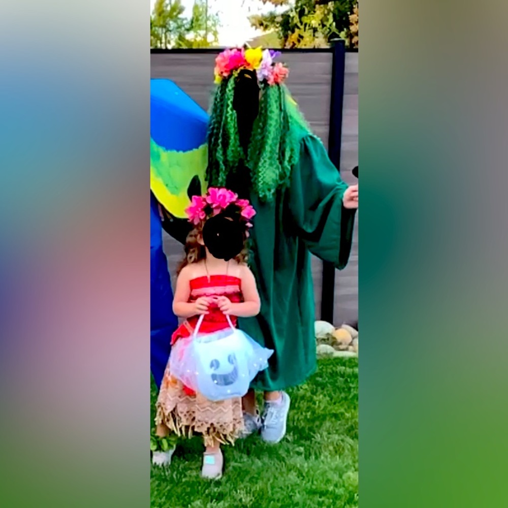 Moana and Tafiti Halloween costumes (semi-homemade)